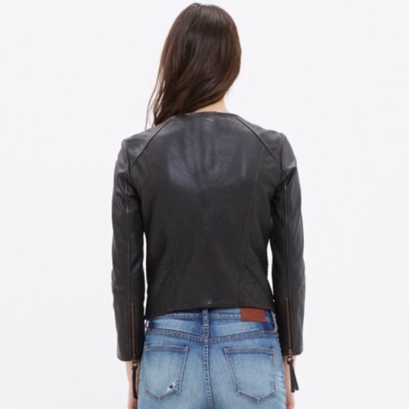 Madewell ‘Metropolis’ Collarless Leather Jacket - Picture 10 of 16